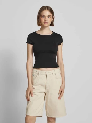 T-shirt o kroju slim fit z mieszanki bawełny i elastanu Tommy Jeans