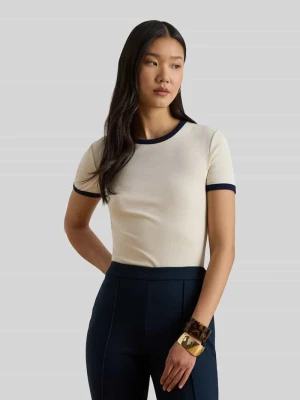 t-shirt o kroju slim fit z mieszanki bawełny Lauren Ralph Lauren