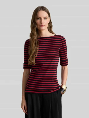 t-shirt o kroju slim fit z mieszanki bawełny Lauren Ralph Lauren Czarny