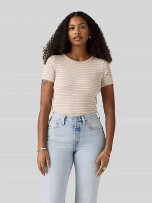 t-shirt o kroju slim fit z mieszanki bawełny Levi's Beżowy melanż