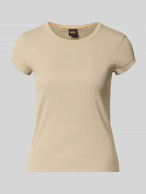 t-shirt o kroju slim fit z mieszanki bawełny model 'C_Ecute' Boss Trzcinowy