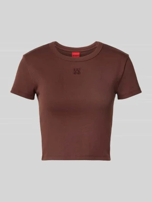 T-shirt o kroju slim fit z mieszanki bawełny model ‘DELANOR’ HUGO