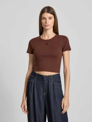 T-shirt o kroju slim fit z mieszanki bawełny model ‘DELANOR’ HUGO