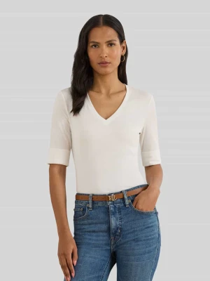 T-shirt o kroju slim fit z mieszanki bawełny model ‘JUDY’ Lauren Ralph Lauren