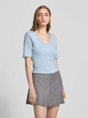 T-shirt o kroju slim fit z mieszanki bawełny model ‘LAILA’ Only