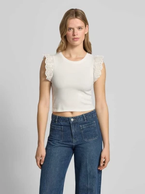 t-shirt o kroju slim fit z mieszanki bawełny model 'MATHILDA' Only