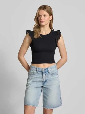 t-shirt o kroju slim fit z mieszanki bawełny model 'MATHILDA' Only