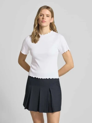 T-shirt o kroju slim fit z mieszanki bawełny model 'NORA' Pepe Jeans Biały