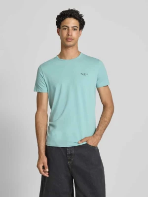 t-shirt o kroju slim fit z mieszanki bawełny model 'ORIGINAL BASIC 3N' Pepe Jeans