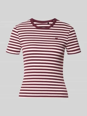 t-shirt o kroju slim fit z mieszanki bawełny model 'VAL' Only Różowy