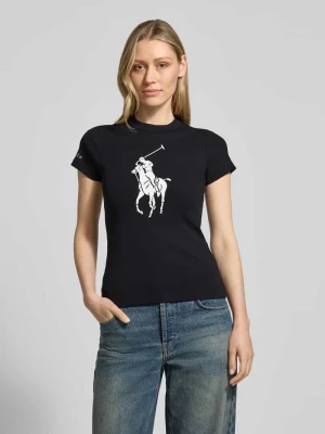 t-shirt o kroju slim fit z mieszanki bawełny Polo Ralph Lauren czarny