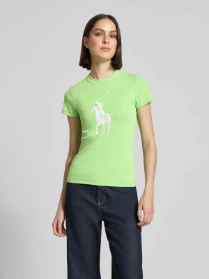 t-shirt o kroju slim fit z mieszanki bawełny Polo Ralph Lauren Zielony