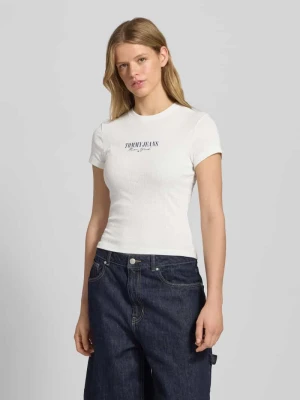 T-shirt o kroju slim fit z mieszanki bawełny Tommy Jeans
