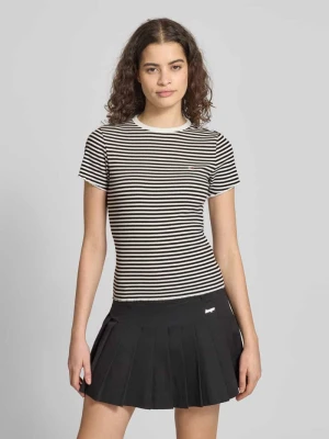 T-shirt o kroju slim fit z mieszanki bawełny Tommy Jeans Czarny