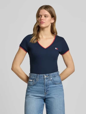 t-shirt o kroju slim fit z mieszanki bawełny Tommy Jeans