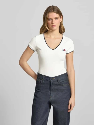t-shirt o kroju slim fit z mieszanki bawełny Tommy Jeans