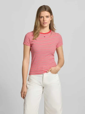t-shirt o kroju slim fit z mieszanki bawełny Tommy Jeans