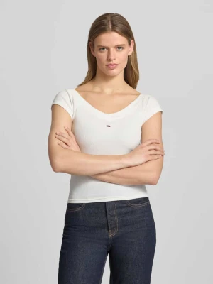 t-shirt o kroju slim fit z mieszanki bawełny Tommy Jeans