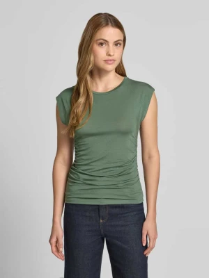 t-shirt o kroju slim fit z mieszanki lyocellu model 'AVASARAH' Vero Moda Trzcinowy