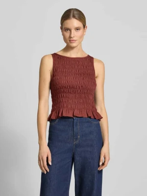 t-shirt o kroju slim fit z mieszanki wiskozy model 'NORI SMOCK' Vero Moda