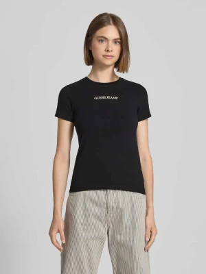 T-shirt o kroju slim fit z nadrukiem z logo Guess Jeans