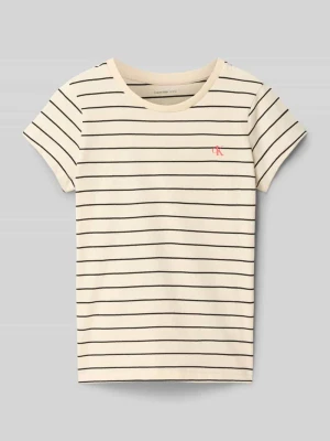 T-shirt o kroju slim fit z okrągłym dekoltem Calvin Klein Jeans