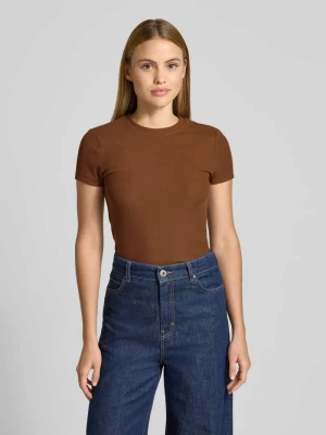 T-shirt o kroju slim fit z okrągłym dekoltem model 'COSTINA' Stefanel
