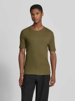 t-shirt o kroju slim fit z okrągłym dekoltem model 'ENIL' Drykorn Oliwkowy