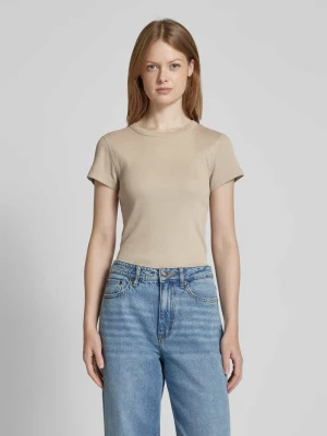 T-shirt o kroju slim fit z okrągłym dekoltem model ‘KOALE’ Drykorn Kamienny