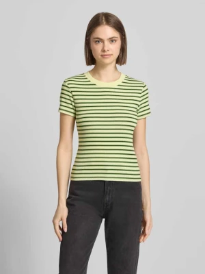 t-shirt o kroju slim fit z okrągłym dekoltem model 'Sally' Topshop