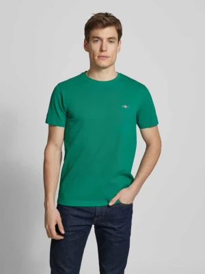 T-shirt o kroju slim fit z wyhaftowanym logo Gant