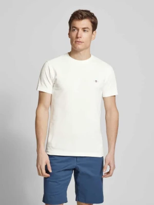 T-shirt o kroju slim fit z wyhaftowanym logo Gant