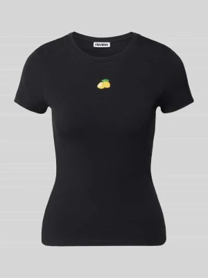 t-shirt o kroju slim fit z wyhaftowanym motywem model 'Fruity' REVIEW
