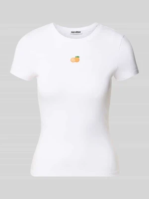 t-shirt o kroju slim fit z wyhaftowanym motywem model 'Fruity' REVIEW