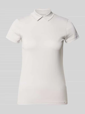 t-shirt o kroju slim fit z wysoko zabudowanym kołnierzykiem polo Marc Cain