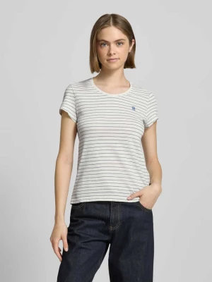 T-shirt o kroju slim fit z wzorem w paski model ‘Stripe eyben’ G-Star Raw