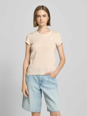 T-shirt o kroju slim fit z wzorem w paski model ‘Stripe eyben’ G-Star Raw