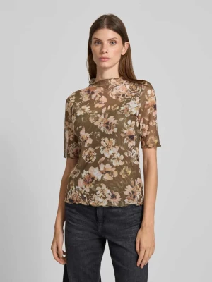 T-shirt o kroju slim fit ze stójką i zrolowanym brzegiem Zero