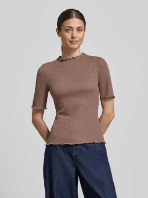 t-shirt o kroju slim fit ze stójką Tom Tailor Denim