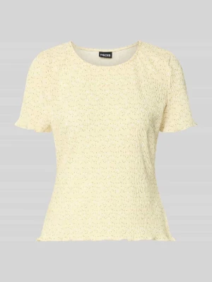 t-shirt o kroju slim fit ze wzorem na całej powierzchni model 'FLORA' Pieces