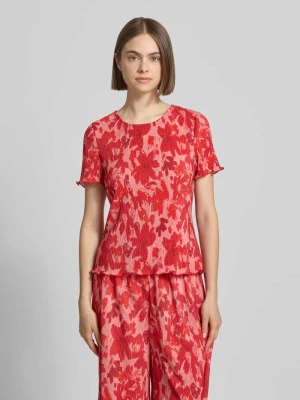 t-shirt o kroju slim fit ze wzorem na całej powierzchni model 'FLORA' Pieces
