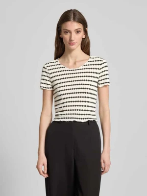 Zdjęcie produktu T-shirt o kroju slim fit ze wzorem na całej powierzchni model ‘LEVA’ Only