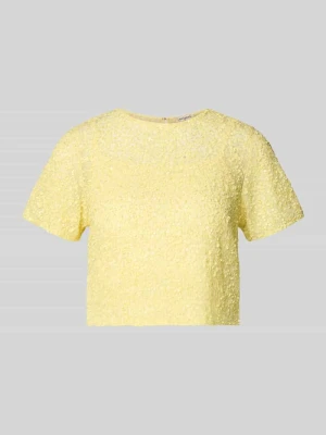 t-shirt o krótkim kroju z cekinami Lace & Beads