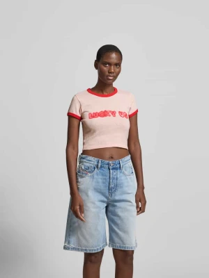 T-shirt o krótkim kroju z czystej Bawełna Kenzo Jasnoróżowy