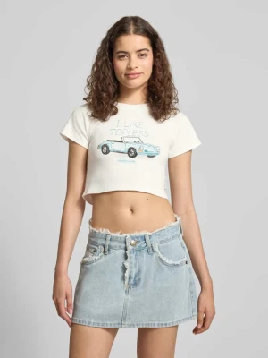 t-shirt o krótkim kroju z nadrukiem z motywem ANOTHER COTTON LAB