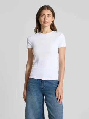 t-shirt o krótkim kroju z okrągłym dekoltem Stefanel