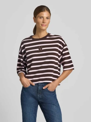 t-shirt o krótkim kroju z rękawem o dł. 1 / 2 Smith & Soul Ciemnobrązowy