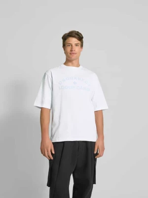 T-shirt o luźnym kroju z czystej bawełny Dsquared2 Biały