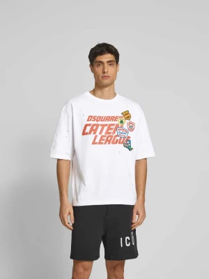 T-shirt o luźnym kroju z czystej bawełny Dsquared2 Biały