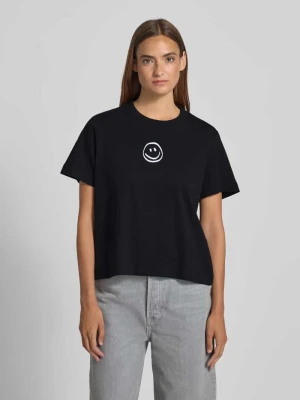 T-shirt o luźnym kroju z czystej bawełny model ‘SARA METTE’ Vero Moda